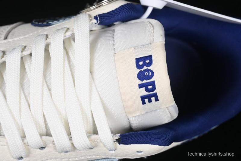 Nike Air Force 1 '07 Low Bape Collaboration - Blue Four Small Swoosh Casual Sneakers - KK1988-036