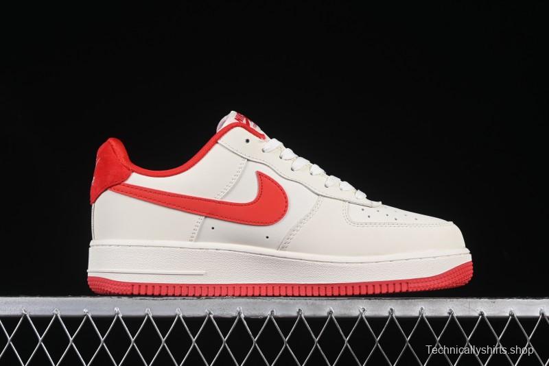 Nike Air Force 1 '07 Low Stussy Collaboration Beige Deep Orange Low-Top Casual Sneakers - DF0188-031