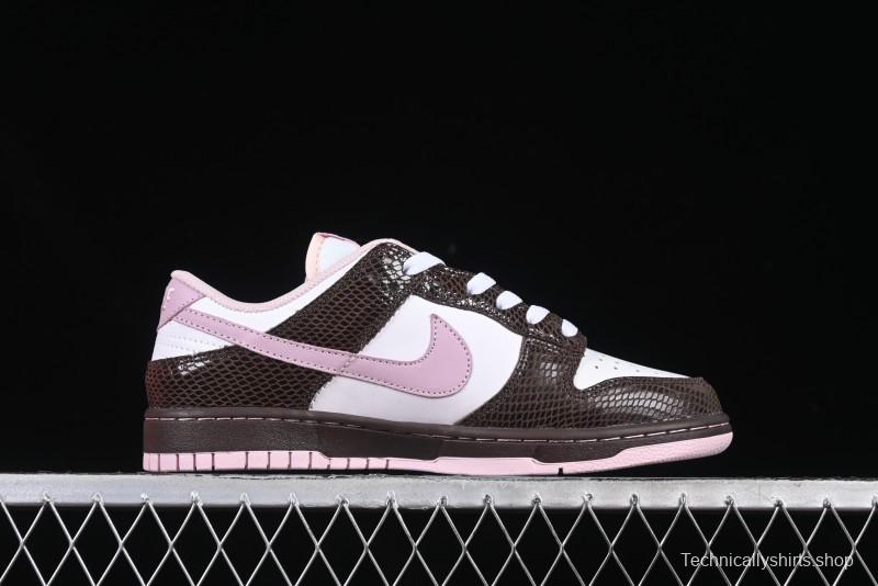 Nike Dunk Low Retro Sneakers in Grey Purple Snakeskin Leather - HV6932-299
