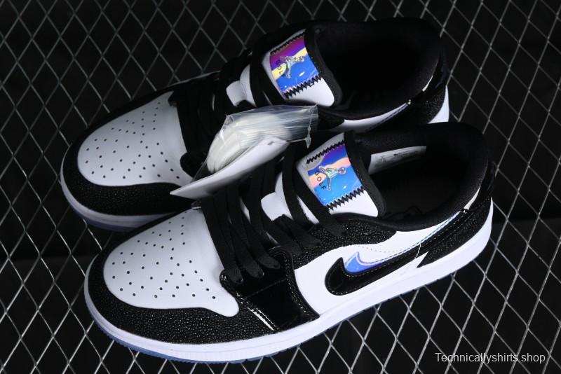 Nike Air Jordan 1 Low Golf AJ1 Golf Shoes with Laser Leather Black Double Hook - FZ4159-100