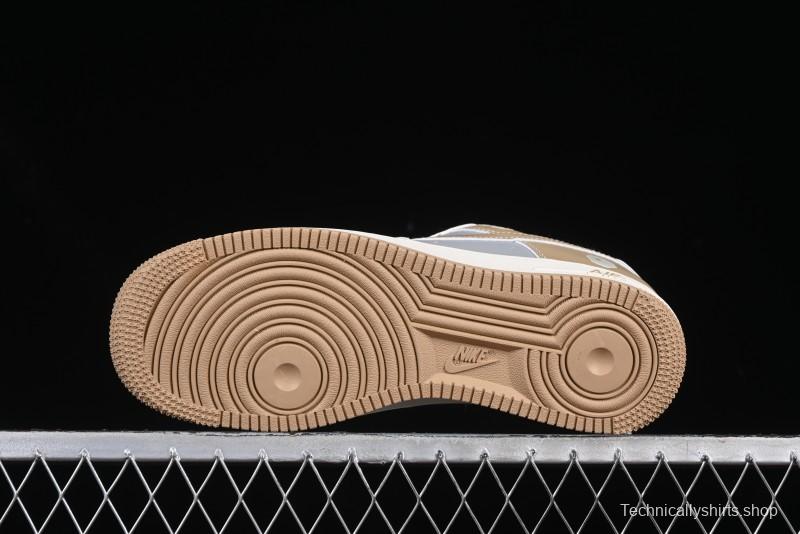 Nike Air Force 1 '07 Low Bape Collaboration Khaki Beige Grey Low-Top Casual Sneakers - BB6566-208