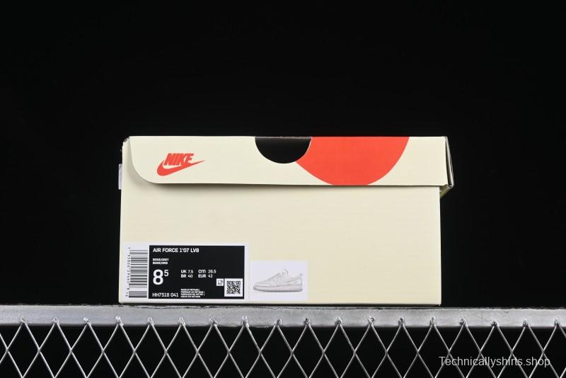 Nike Air Force 1 '07 Low Stussy Collaboration Grey Swoosh Casual Sneakers - HH7518-041