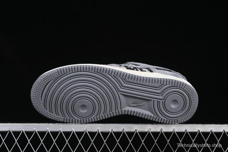 Nike Air Force 1'07 Low Dior Collaboration Grey Knit Skeleton Low-Top Casual Sneakers - KK1988-056