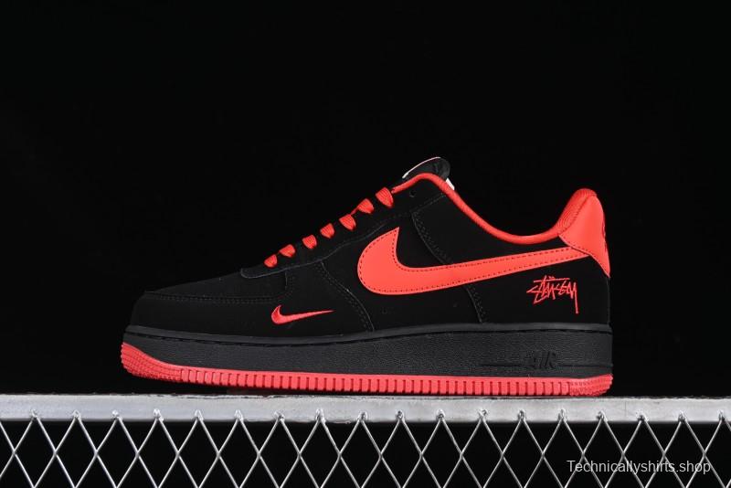 Nike Air Force 1'07 Low Stussy Collaboration Passion Orange Low-Top Casual Sneakers - DF0188-044