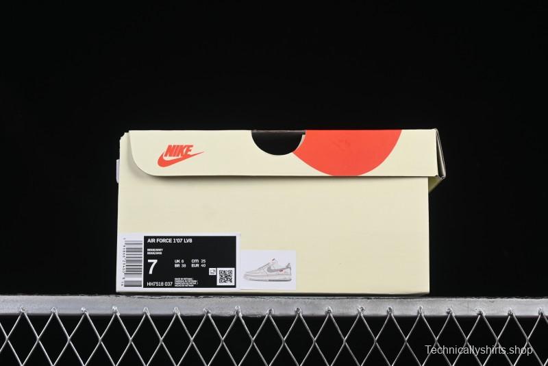 Nike Air Force 1 '07 Low Stussy Collaboration Dual-Tone Grey Swoosh Casual Sneakers - HH7518-037