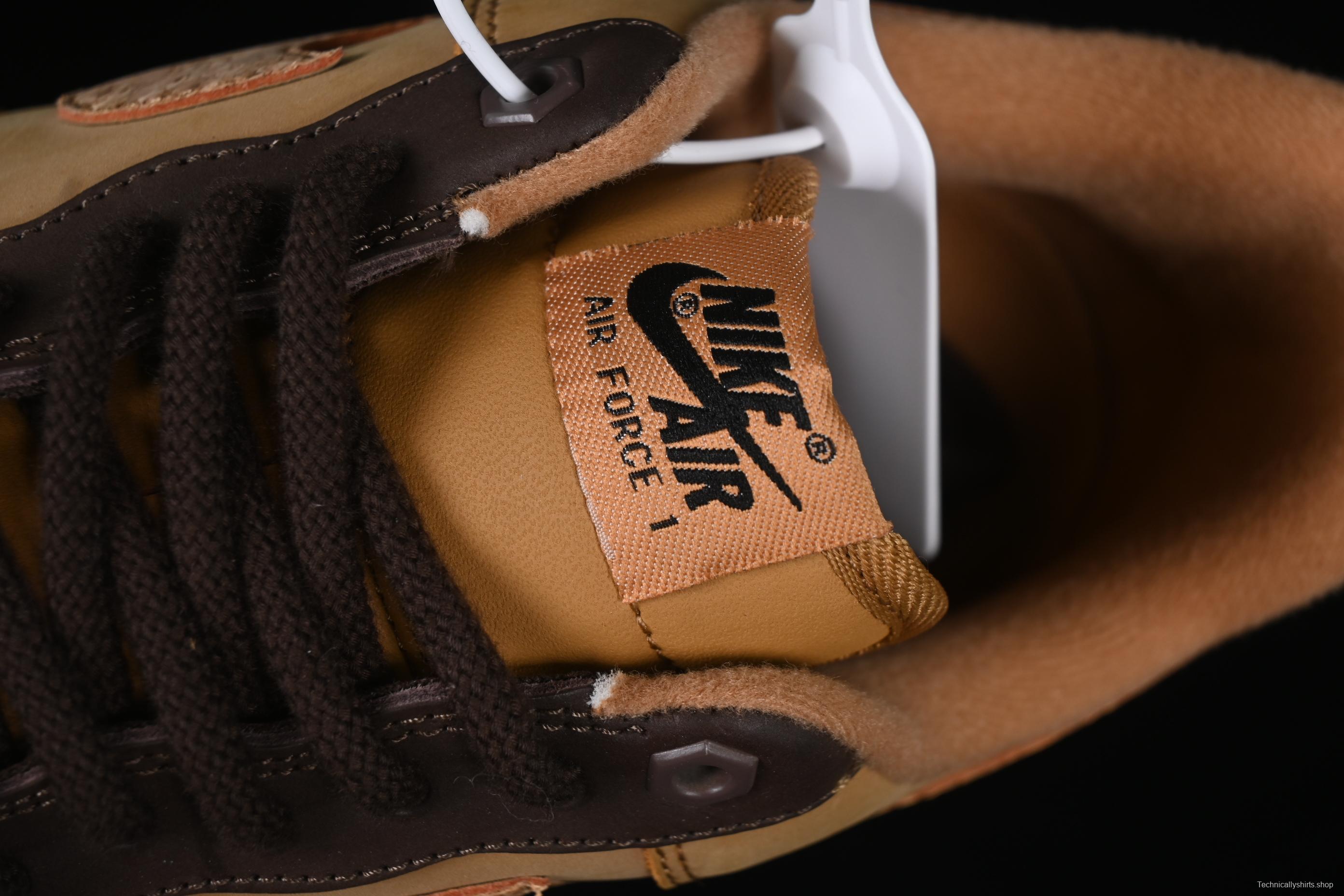 Nike Air Force 1'07 Low Wheat Casual Sneakers with Full-Length Air Cushion - CJ9179-200