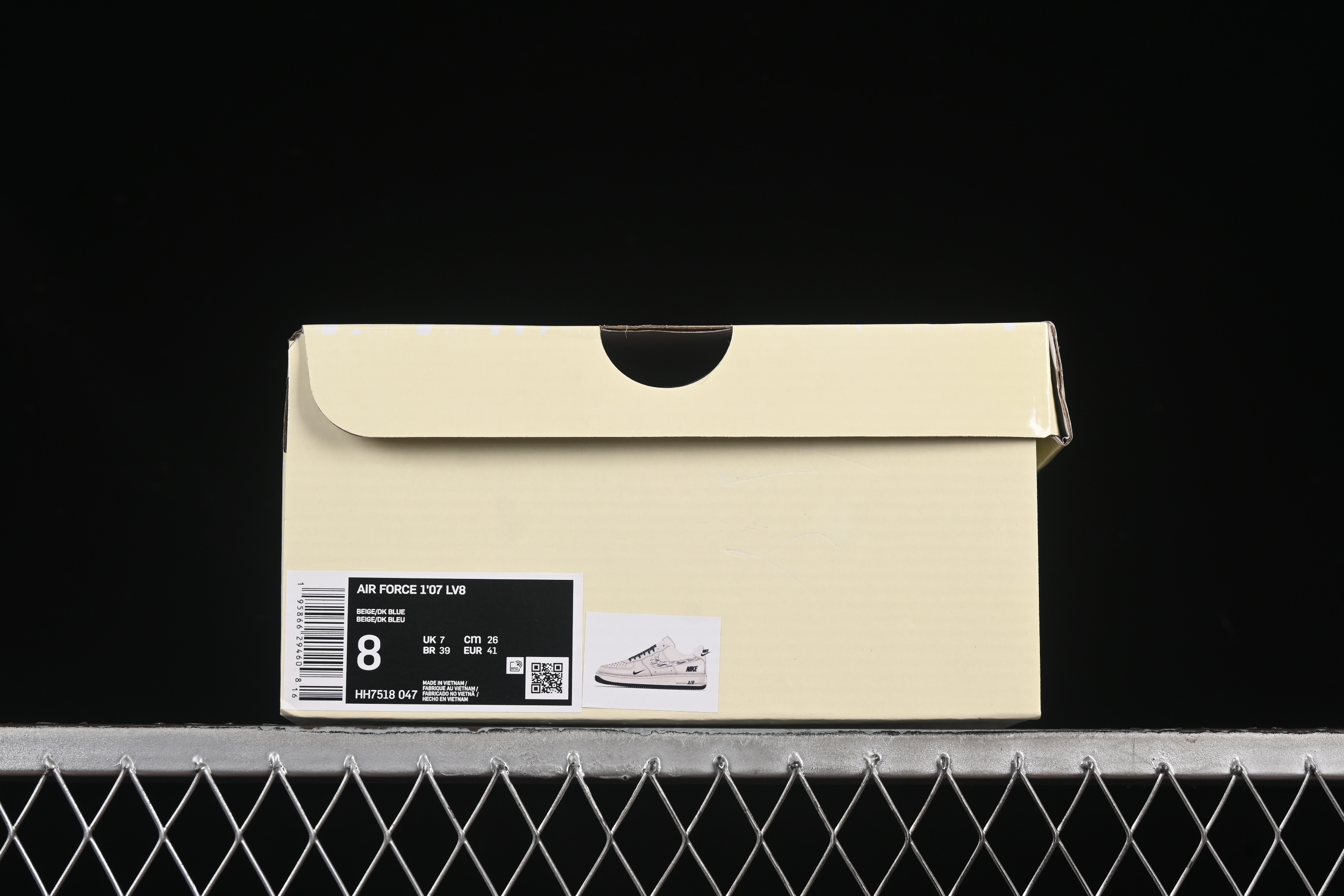 Nike Air Force 1'07 Low Collaboration Sneakers in Dark Blue with Mini Swoosh Logo - HH7518-047