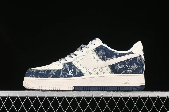 Nike Air Force 1 '07 Low LV Collaboration Dual-Tone Denim Casual Sneakers - YX5066-318