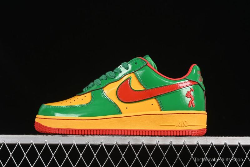 Nike Air Force 1'07 Low Lil Yachty Collaboration Casual Sneakers with Patent Leather and Multicolor Design - IH4383-300