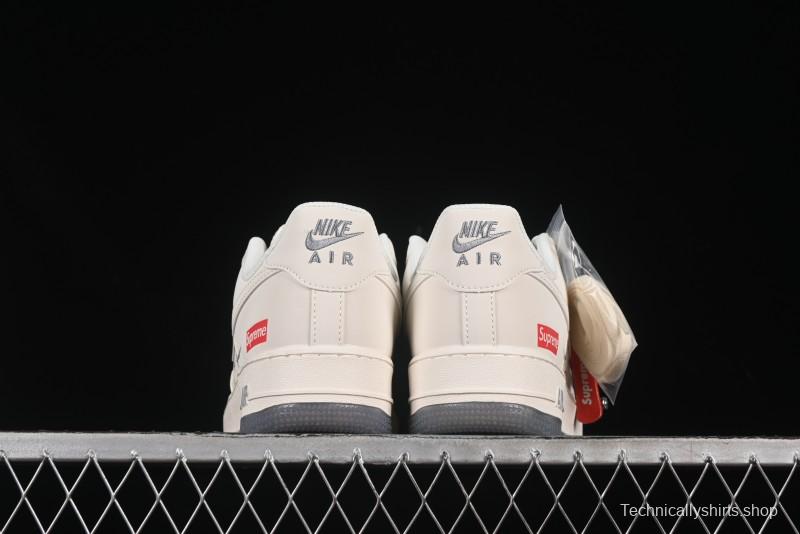 Nike Air Force 1 '07 Low Supreme Collaboration Dual-Tone Grey Print Casual Sneakers - HH7518-077