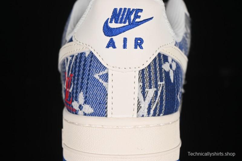 Nike Air Force 1 '07 Low Stussy Collaboration Gradient Denim Casual Sneakers - XS1958-586