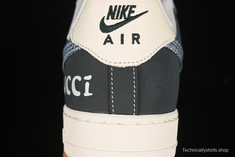 Nike Air Force 1'07 Low Gucci Collaboration Floral Pattern Rubber Sole Casual Sneakers - DF0188-058