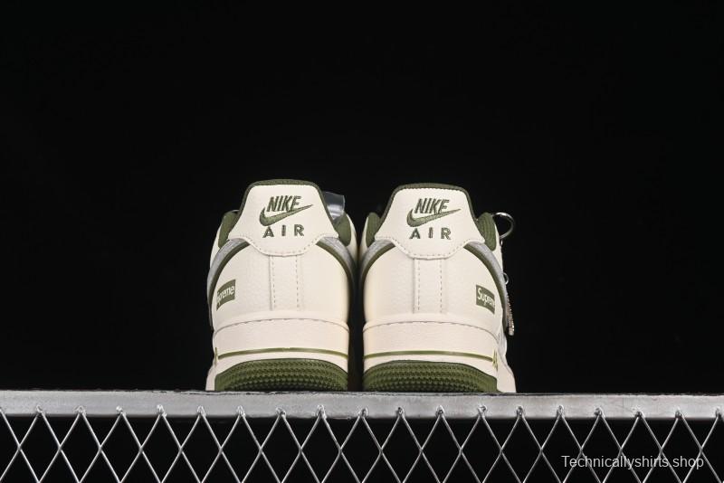 Nike Air Force 1 '07 Low Supreme Collaboration Military Green Multi Swoosh Casual Sneakers - XX3168-148