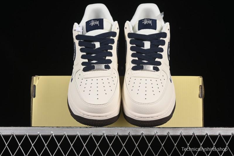 Nike Air Force 1 '07 Low Stussy Collaboration Cartoon Swoosh Casual Sneakers - ZH2598-309