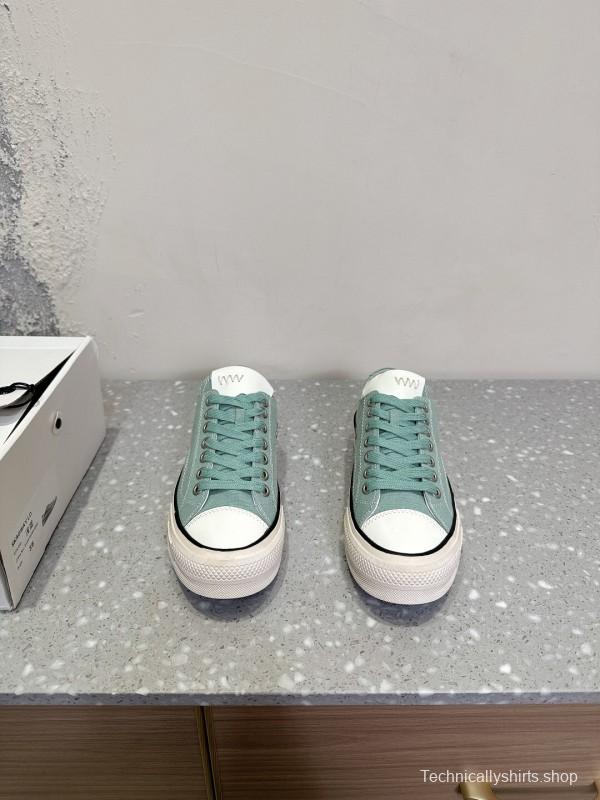 2025 Women VISVIM Green Canvas Sneakers