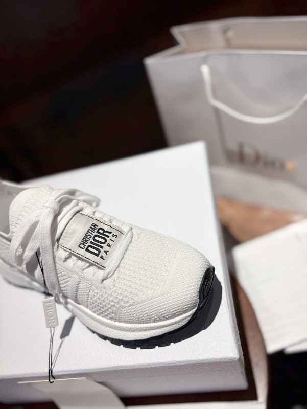 2025 Unisex Dior White Knit Mesh Sneakers LY00260