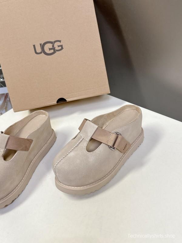 2025 UGG Beige Suede Slippers KFY00230
