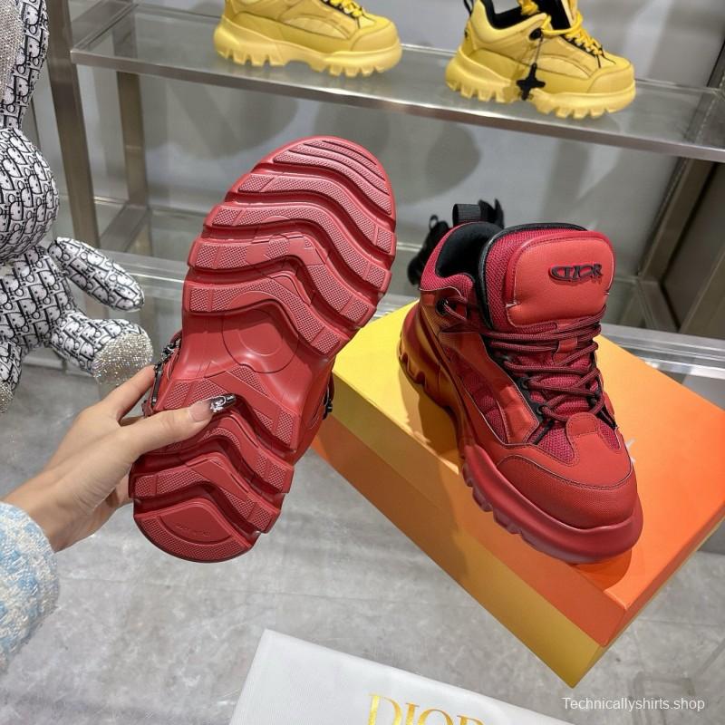 2024 Unisex Dior Red Fabric Leather Sneakers MJ00380