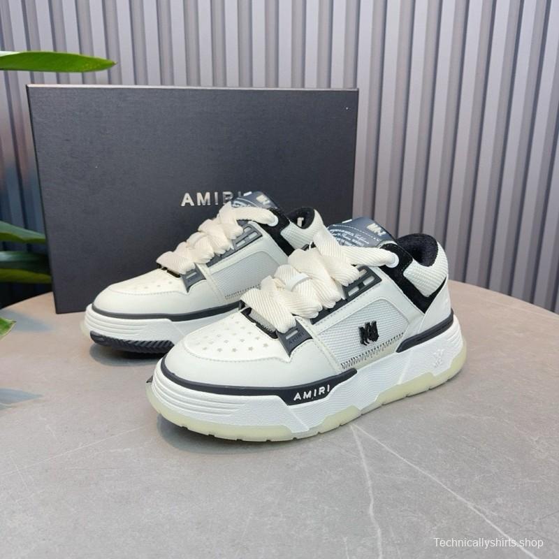2024 Unisex Amiri White Black Leather Sneakers MJ00360