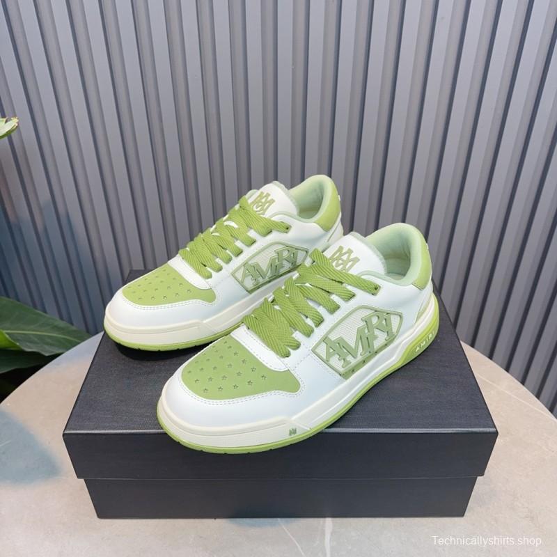 2025 Unisex Amiri Green White Leather Sneakers MJ00360