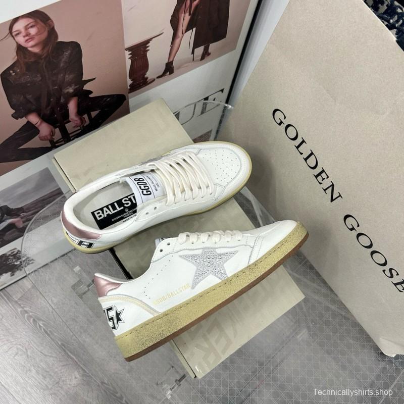 2024 Unisex GGDB White Pink Leather Low Top Sneakers MJ00260