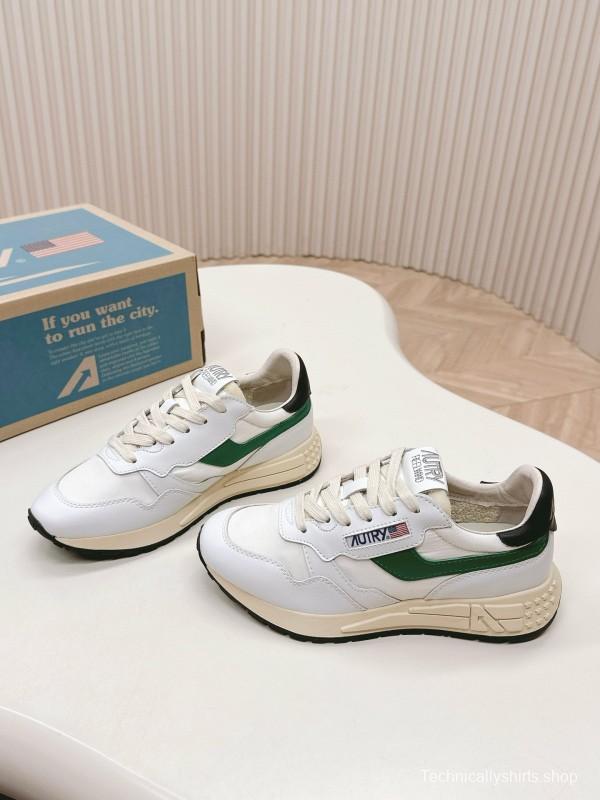 2024 Unisex Autry White Green Black Leather Mesh Sneakers MJ00330