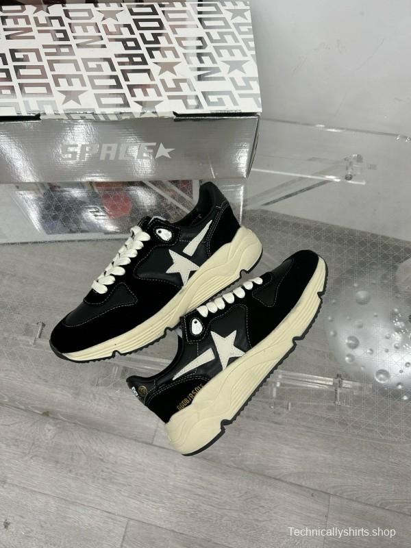 2024 Women GGDB Black White Leather Suede Sneakers