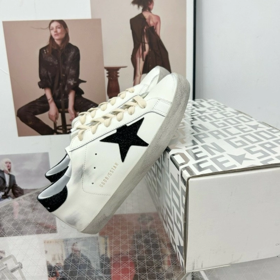 2025 Women GGDB White Black Leather Sneakers