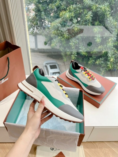 2024 Unisex Le Parmentier Green White Gray Knitted Casual Sneakers Top Version MJ00340