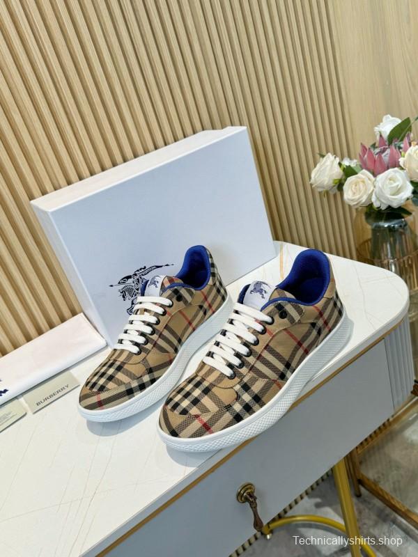 2024 Unisex Burberry Beige Black Cotton Casual Shoes MJ00320