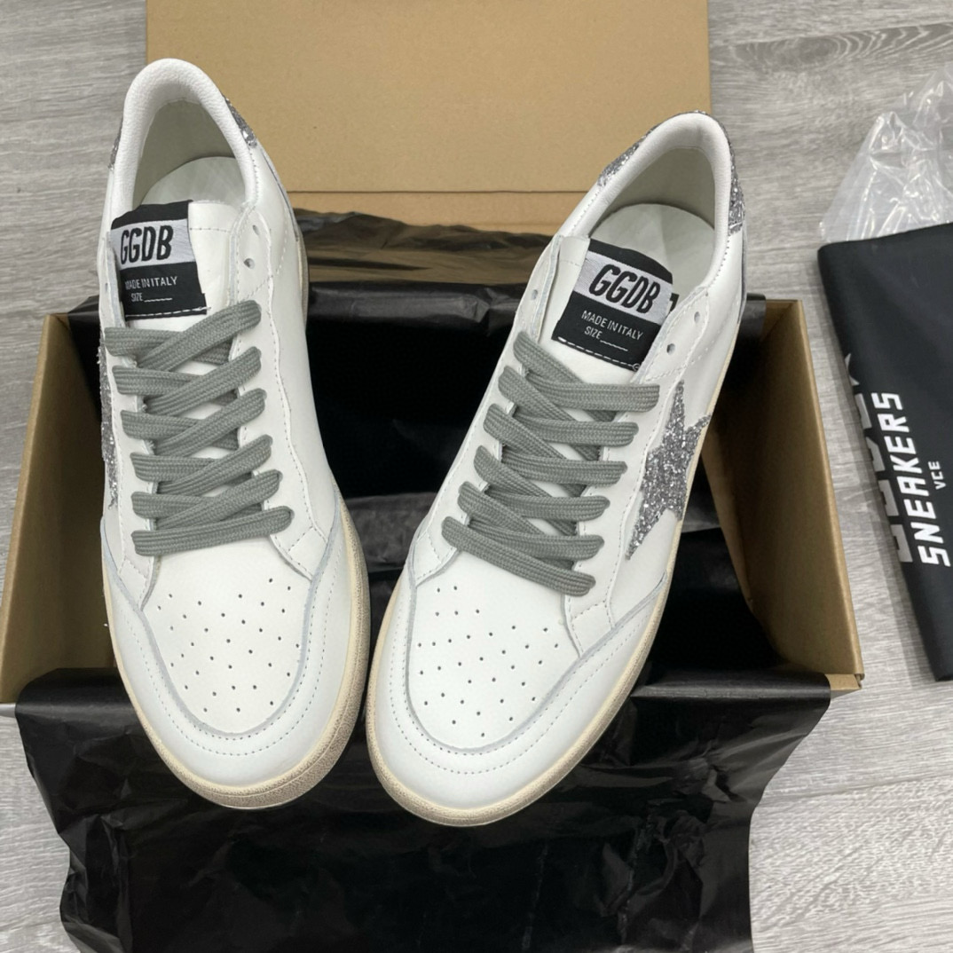 2024 Unisex GGDB White Grey Leather Sneakers MJ00260