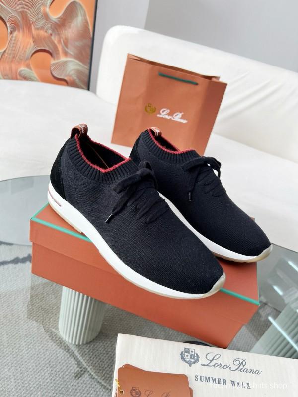 2024 Men Le Parmentier Black Wool Knit Sneakers MJ00330