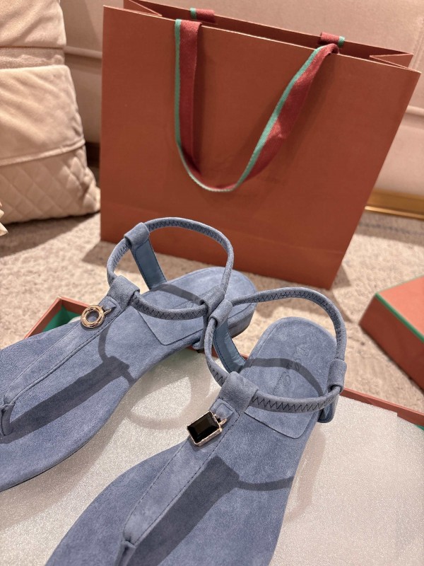 2025 Women LP Blue Suede Slippers LY00250