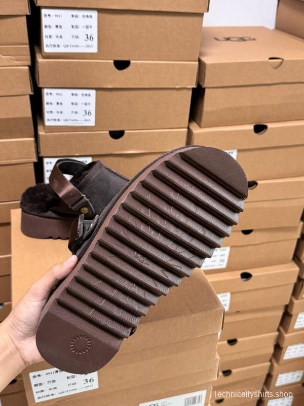 2024 UGG Walnut Brown Suede Slippers MJ00170