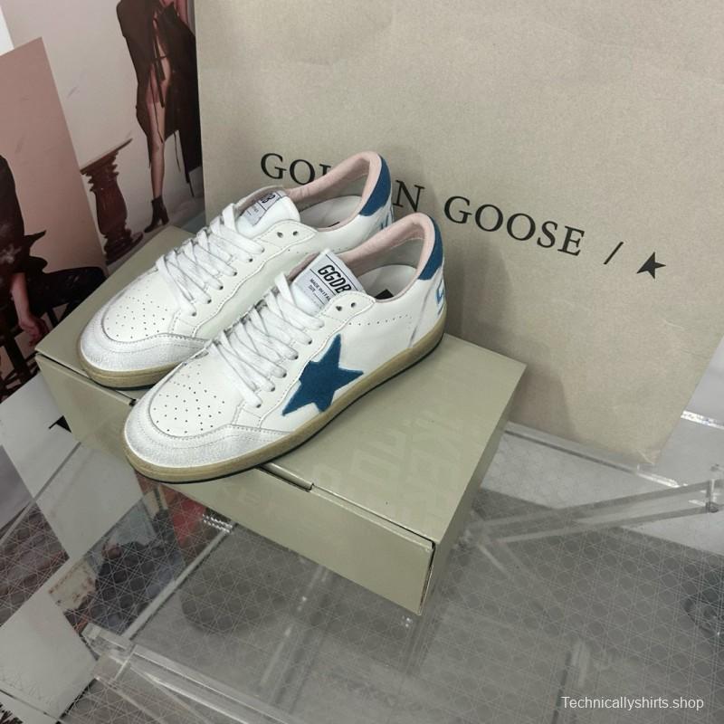 2024 Unisex GGDB White Blue Leather Low Top Sneakers MJ00260