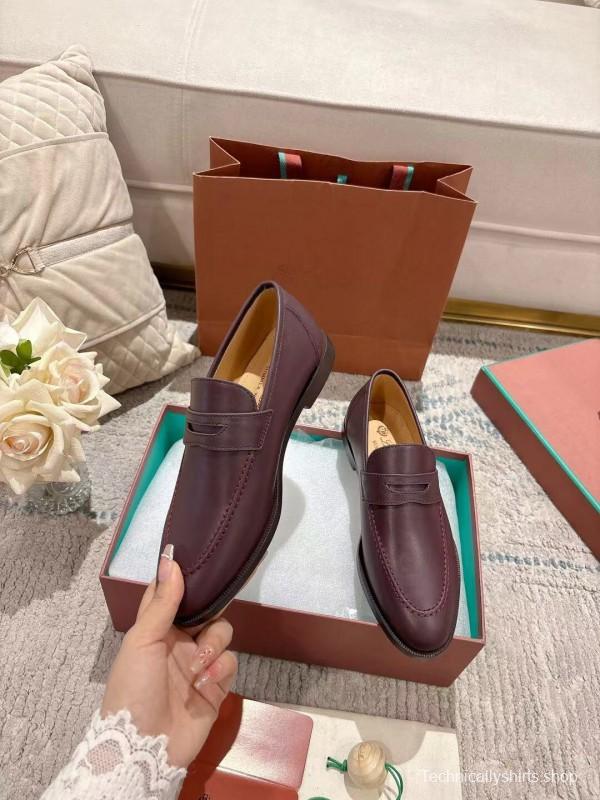 2025 Women LP Purple Leather Loafers LY00340(F)