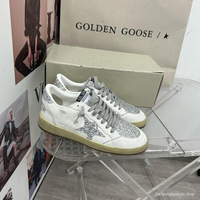 2024 Women GGDB White Silver Leather Suede Sneakers MJ00260