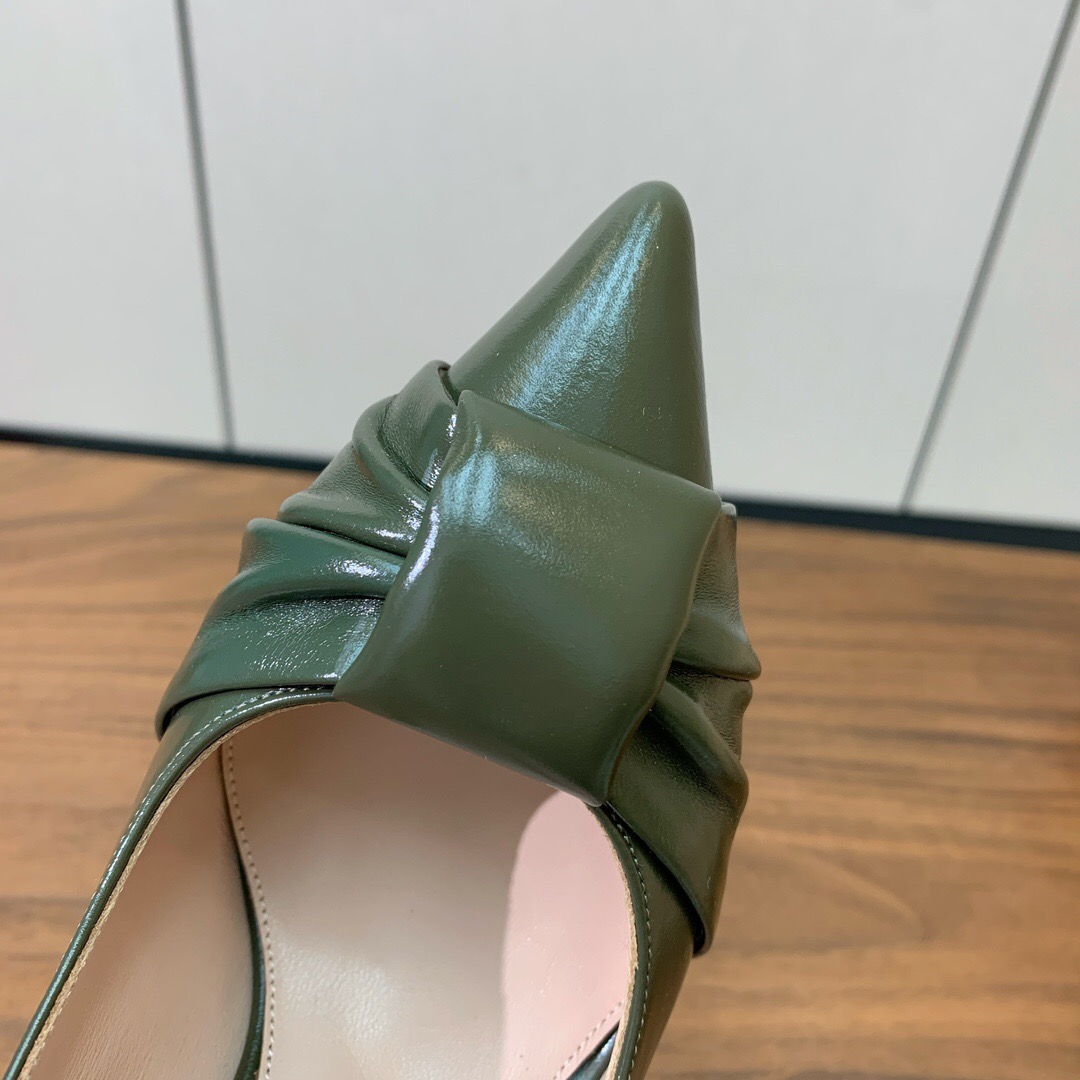 2025 Women Gianvito Rossi Green Patent Leather Pumps KFY00300