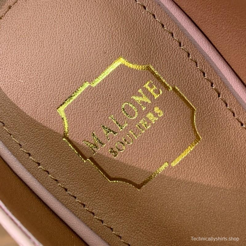 2025 Women Malone Souliers Pink Leather Mid Heel