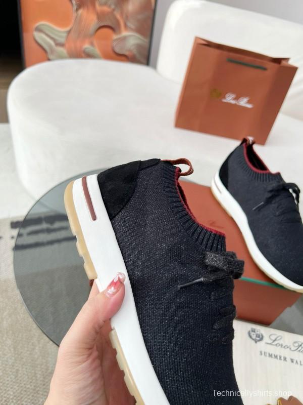 2024 Men Le Parmentier Black Wool Knit Sneakers MJ00330