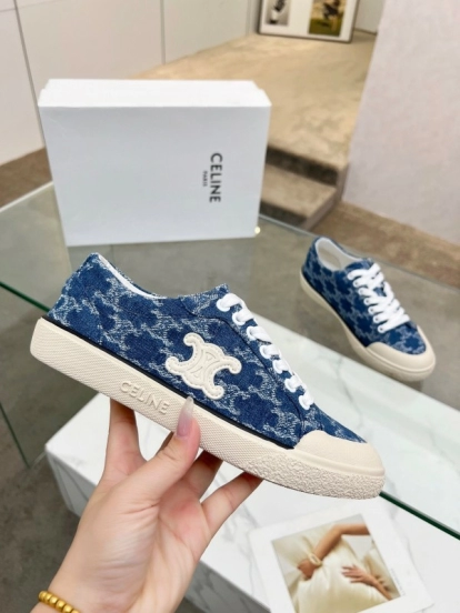 2025 Women Celine Blue Canvas Sneakers LY00210