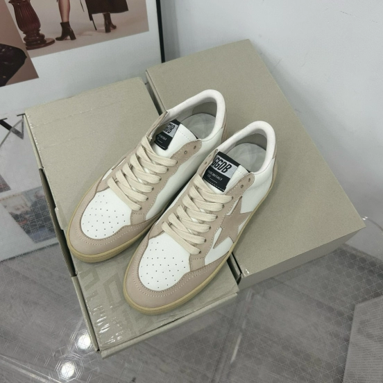 2024 Unisex GGDB White Beige Leather Suede Low Top Sneakers MJ00260