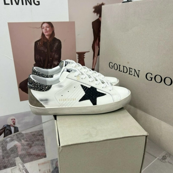 2025 Women GGDB White Black Suede Leather Sneakers MJ00260