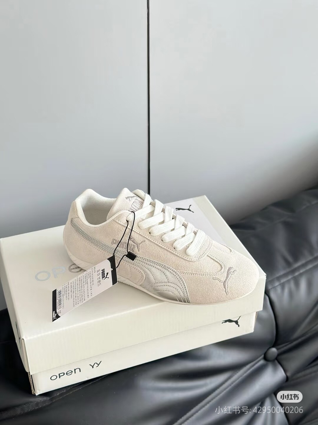 2025 Women Puma White Leather Sneakers KFY00260