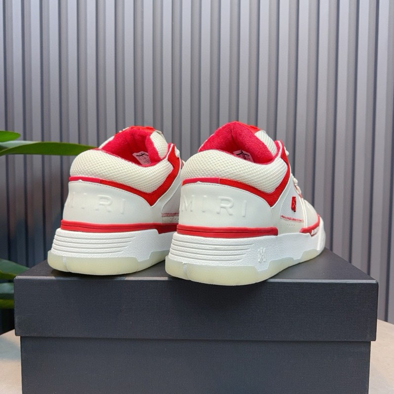 2024 Unisex Amiri White Red Leather Sneakers MJ00360