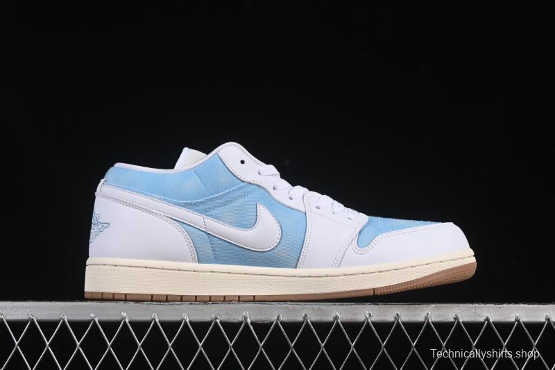 Nike Air Jordan 1 Low Worn Blue Denim Casual Sneakers - HQ2004-400