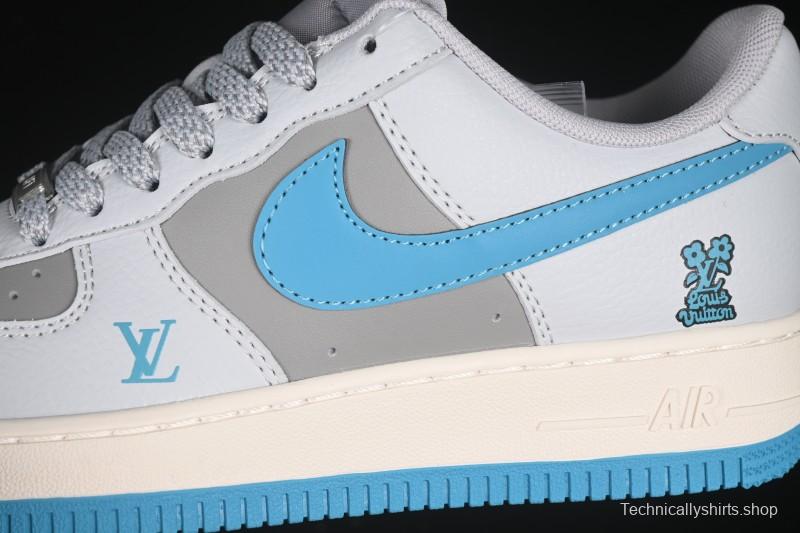 Nike Air Force 1 '07 Low LV Collaboration Gray Blue Sole Casual Sneakers - JJ2508-704