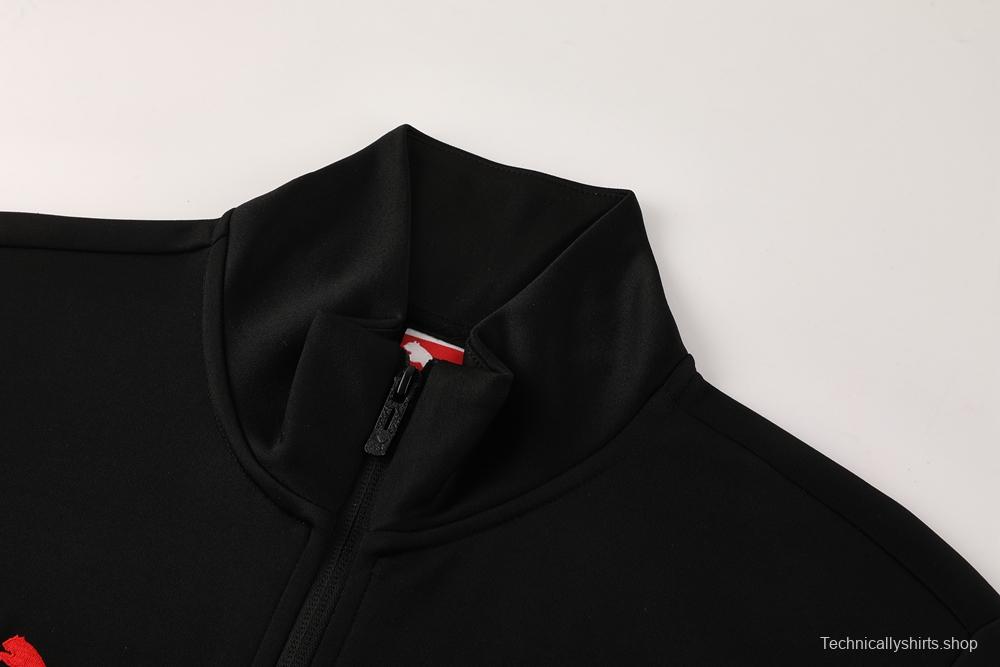 25/26 AC Milan Black/Red Full Zipper Jacket +Long Pants