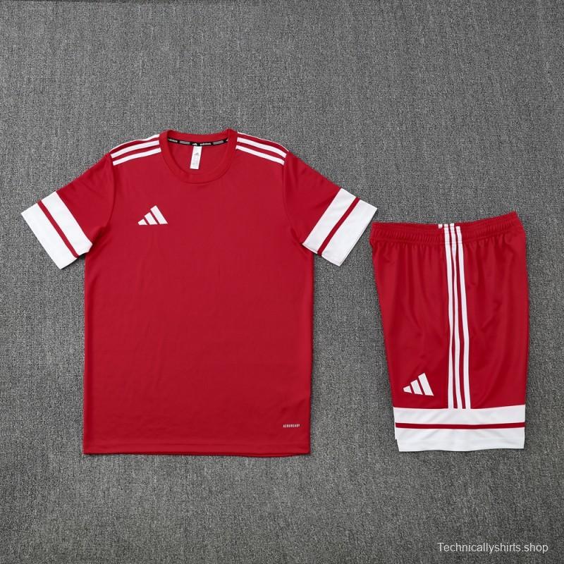 2025 Adidas Red Short Sleeve Jersey+Shorts