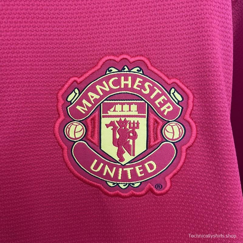 13/14 Retro Long Sleeve Manchester United Home Jersey